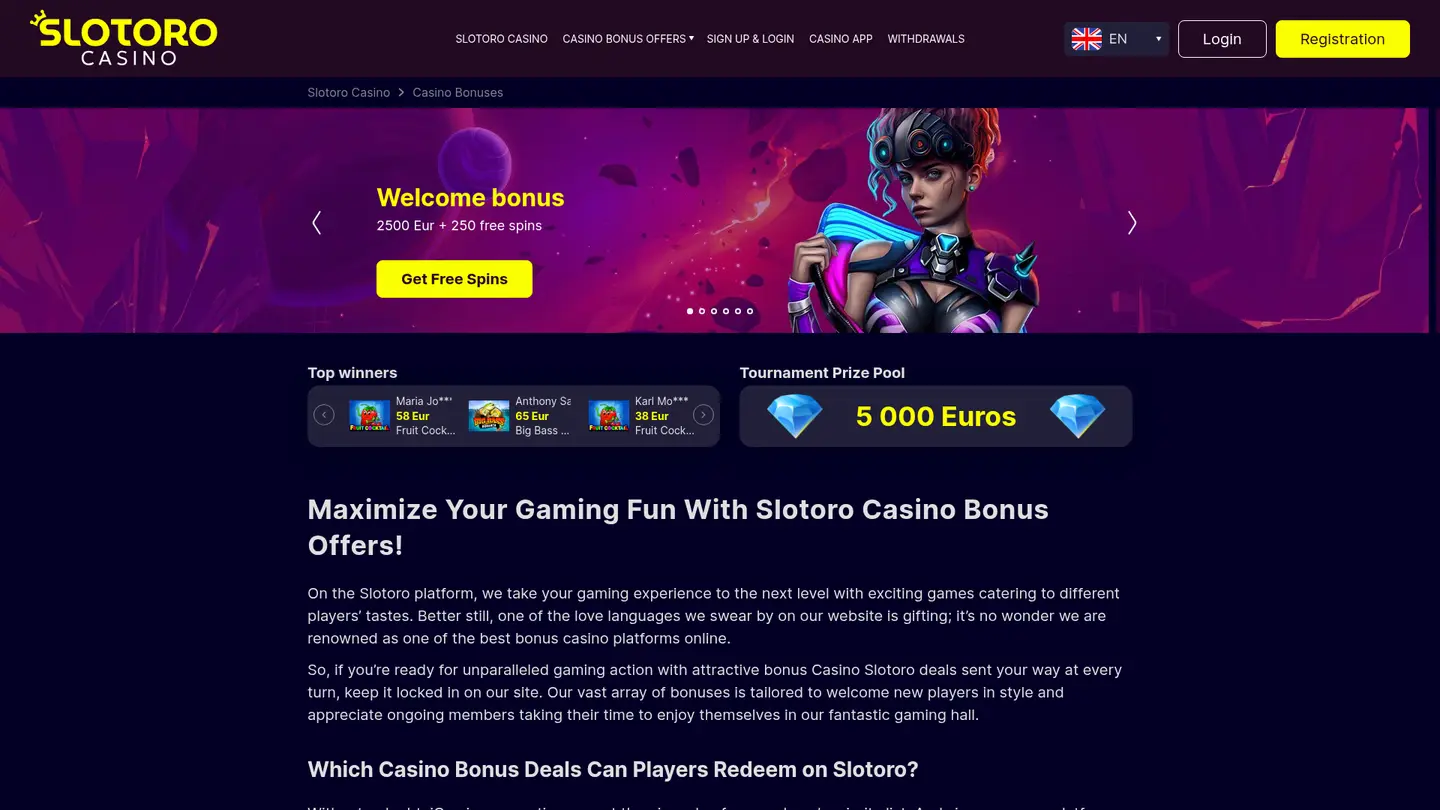 Slotoro Casino — Promotions