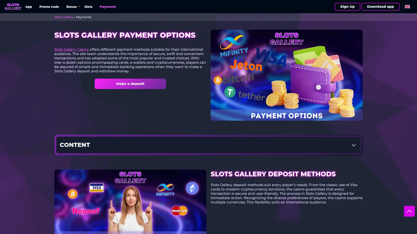 Slots Gallery Casino — Banking