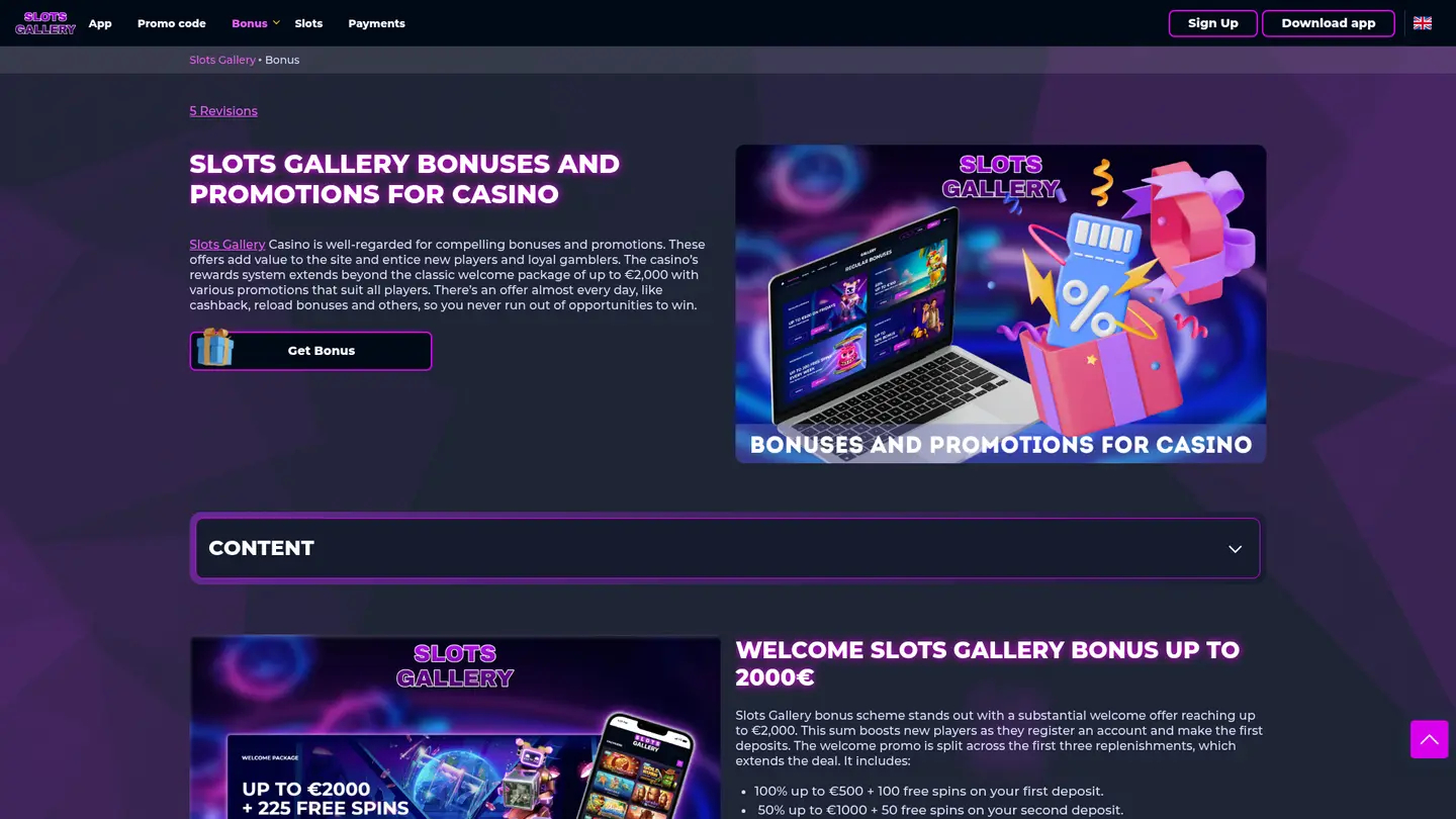Slots Gallery Casino — Promotions