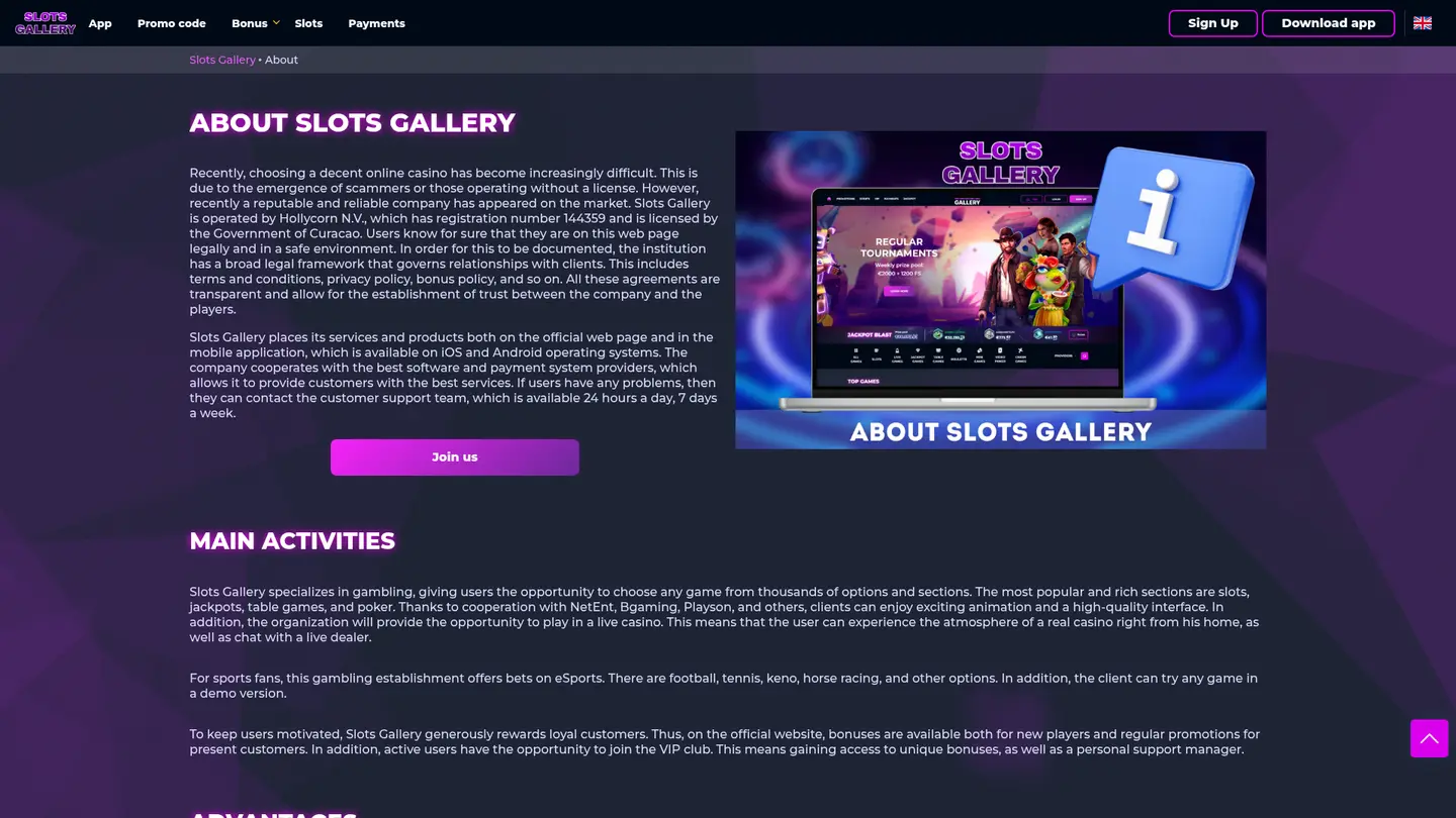 Slots Gallery Casino — Support and licensing