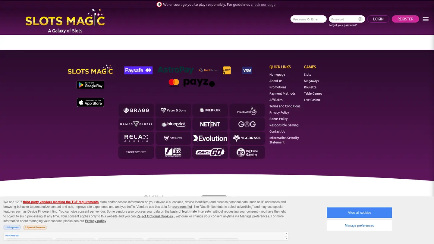 Slots Magic Casino Ontario — Payment methods and licensing