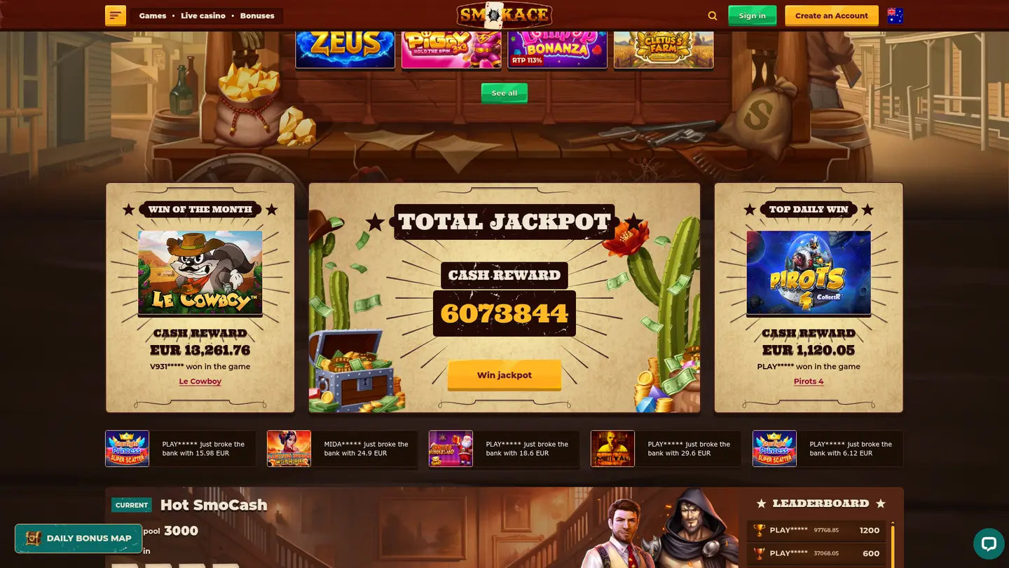 Smokace Casino — More of the lobby