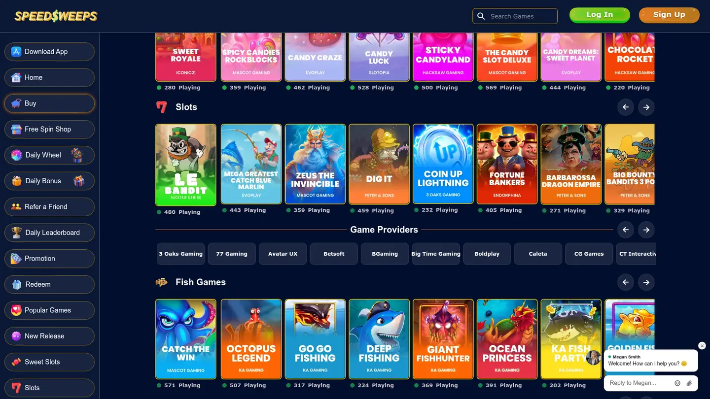 SpeedSweeps Casino — Payment methods and licensing
