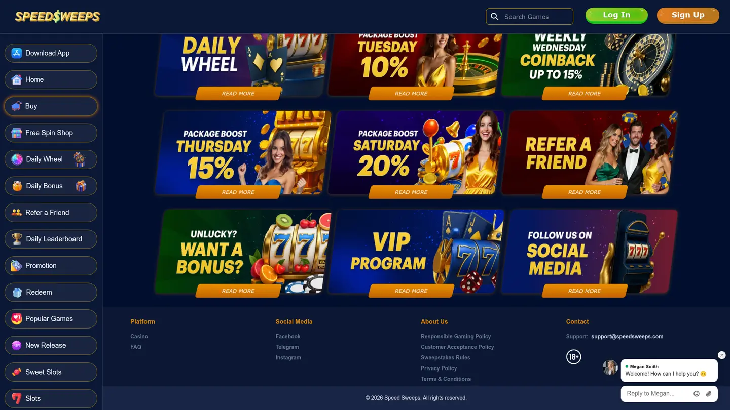 SpeedSweeps Casino — Offers in detail