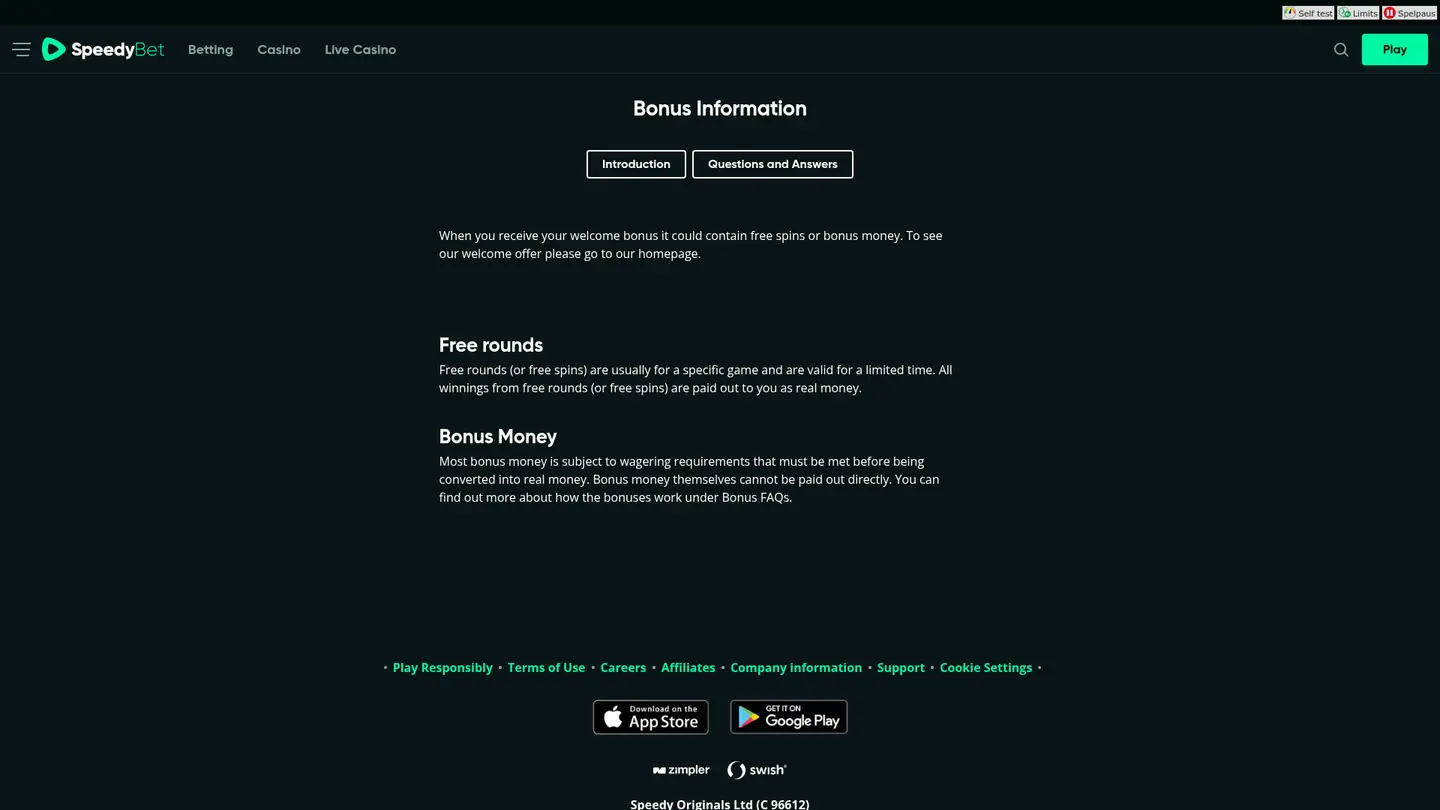 Speedybet Casino — Promotions