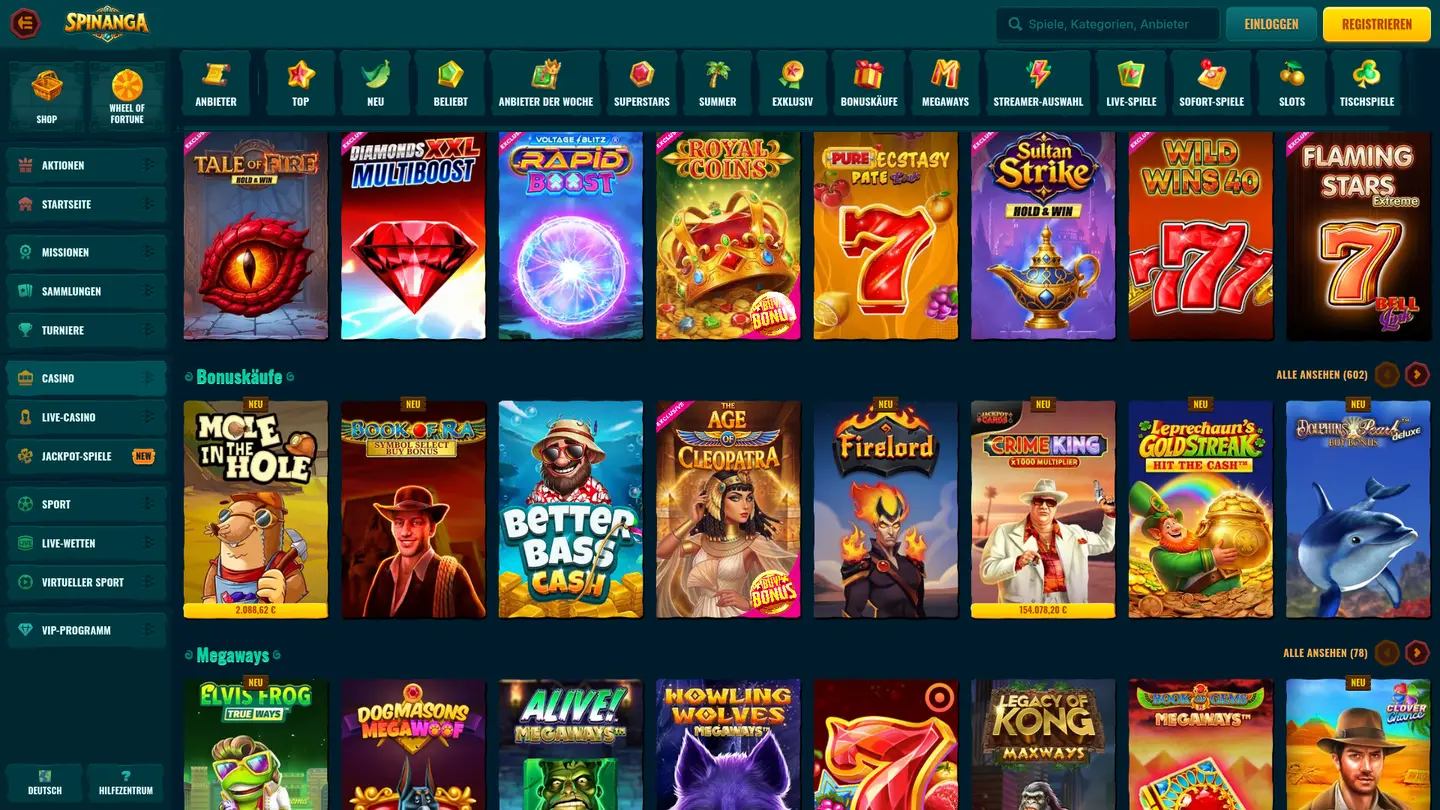 Spinanga Casino — More of the lobby