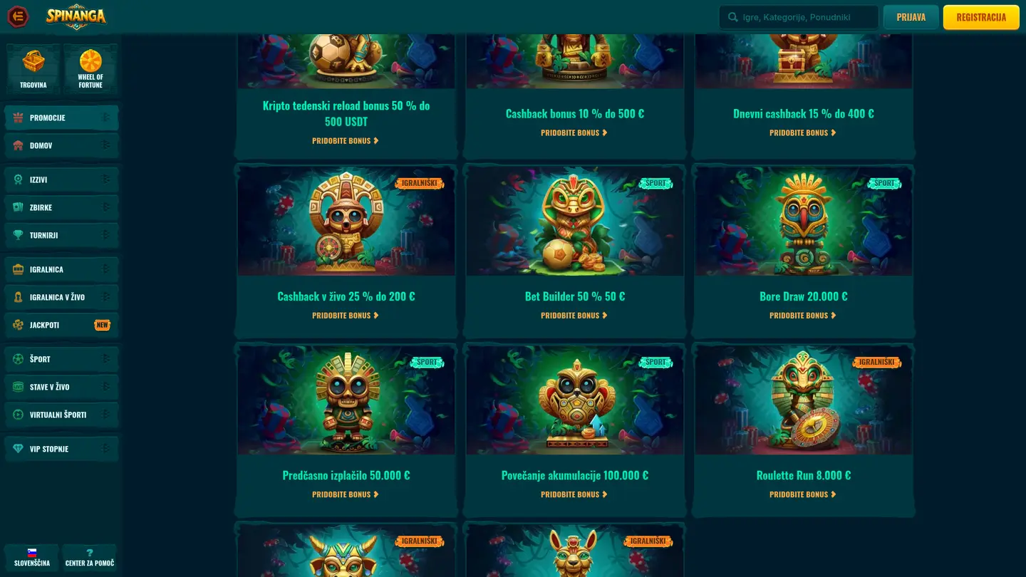 Spinanga Casino — Offers in detail