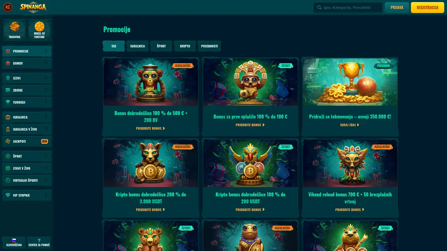 Spinanga Casino — Promotions