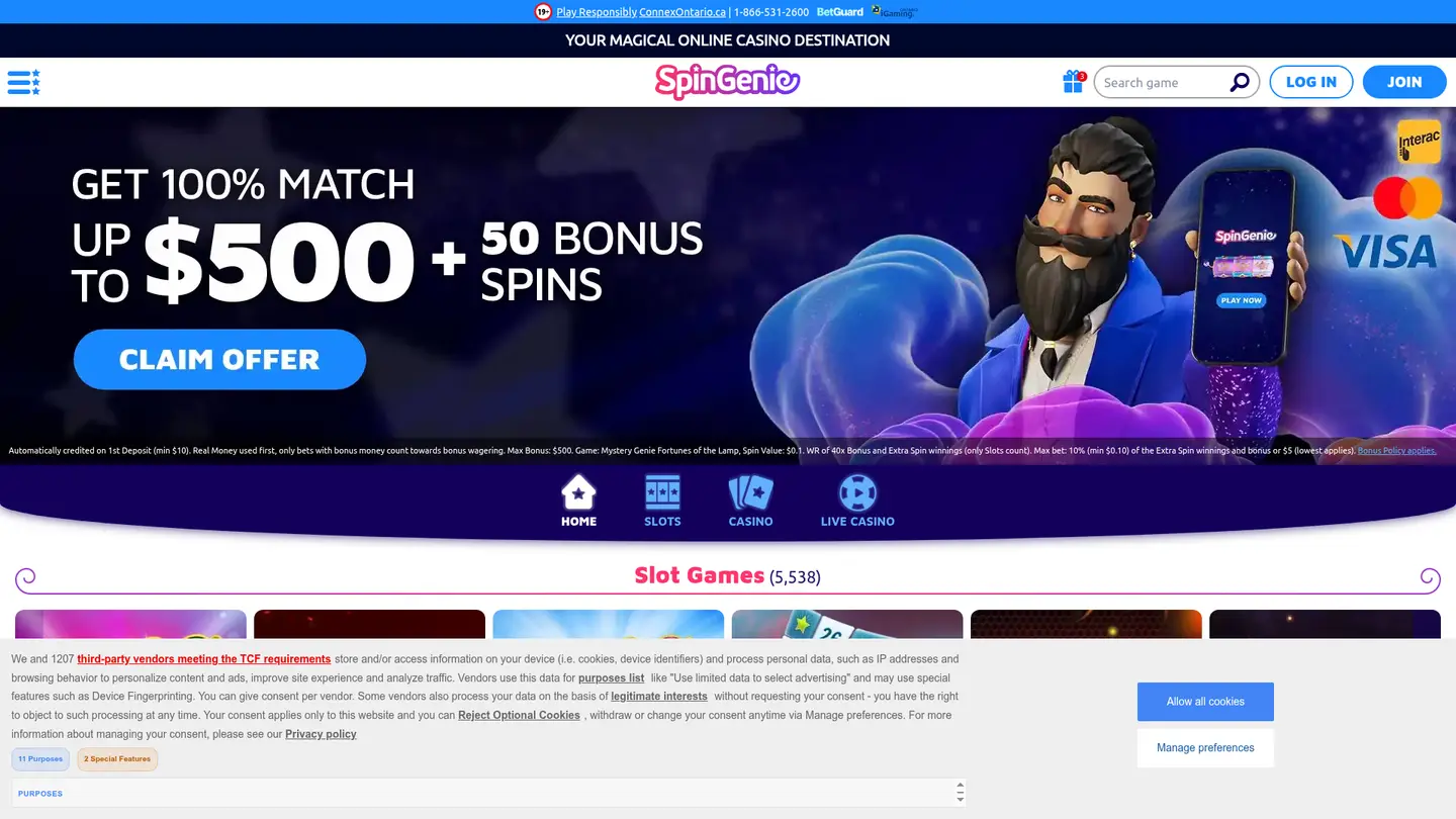 Inside SpinGenie Casino Ontario: Games, Banking and the Small Print