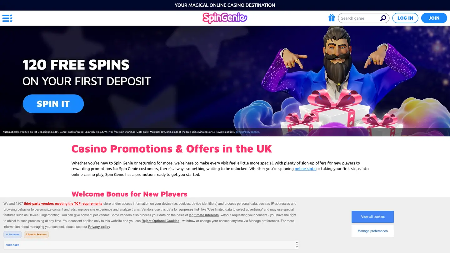 SpinGenie Casino Ontario — Promotions