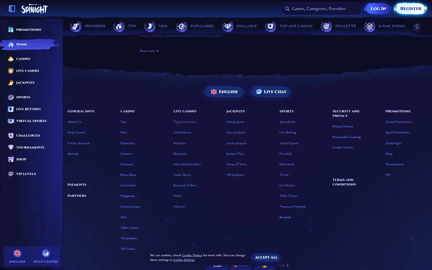 Spinight Casino — Payment methods and licensing