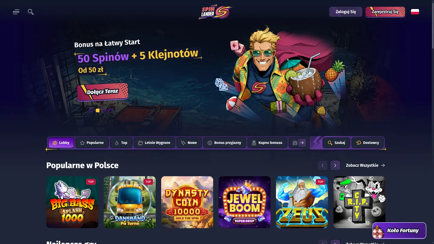 SpinLander Casino Review: Letni Pakiet Powitalny
