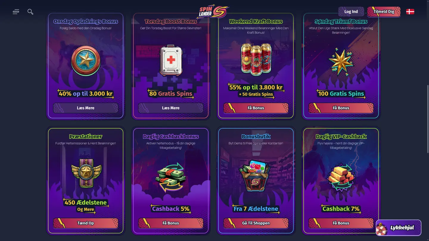 SpinLander Casino — Offers in detail