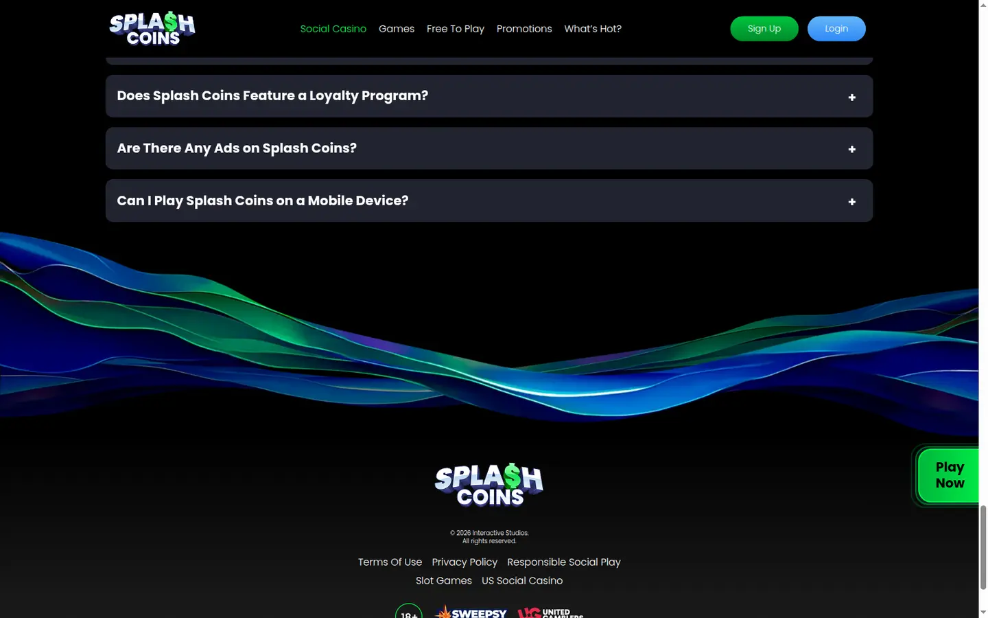 SplashCoins Casino — Payment methods and licensing