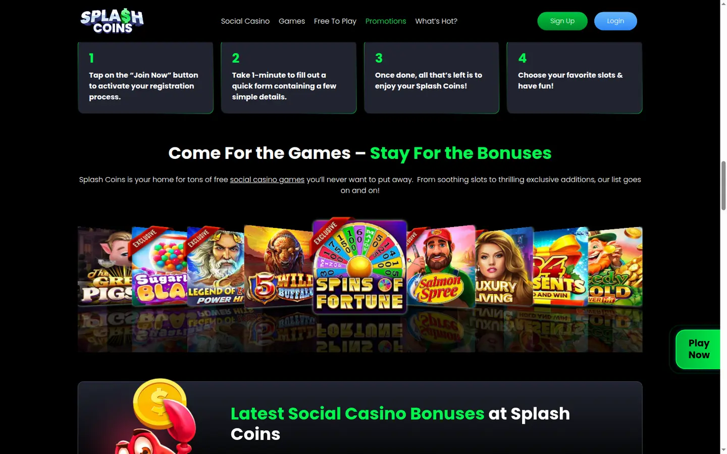 SplashCoins Casino — Offers in detail