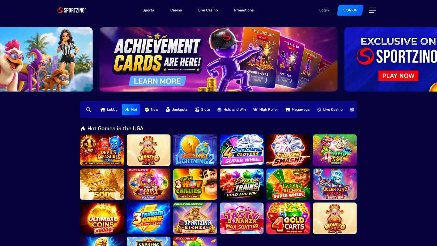 Sportzino Casino — Game lobby