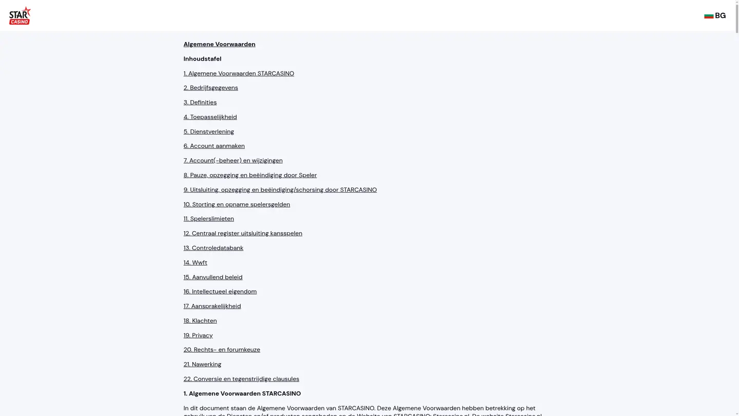 Starcasino NL — Withdrawal terms