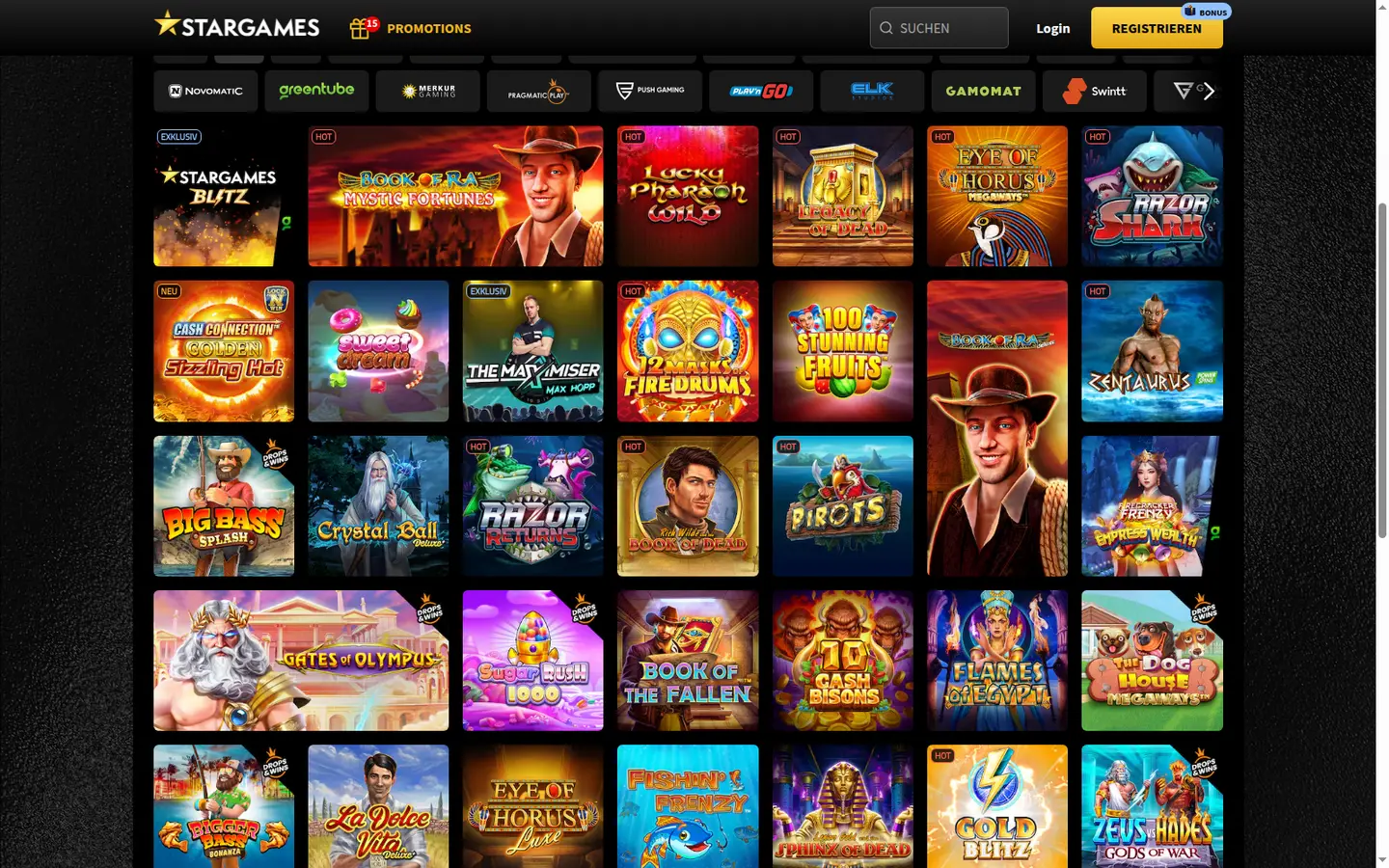 StarGames Casino — More of the lobby