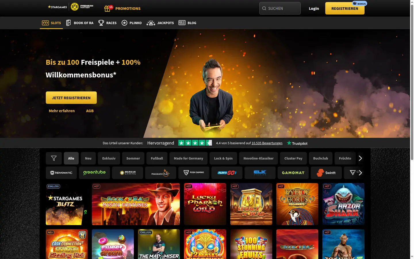 StarGames Casino — Game lobby