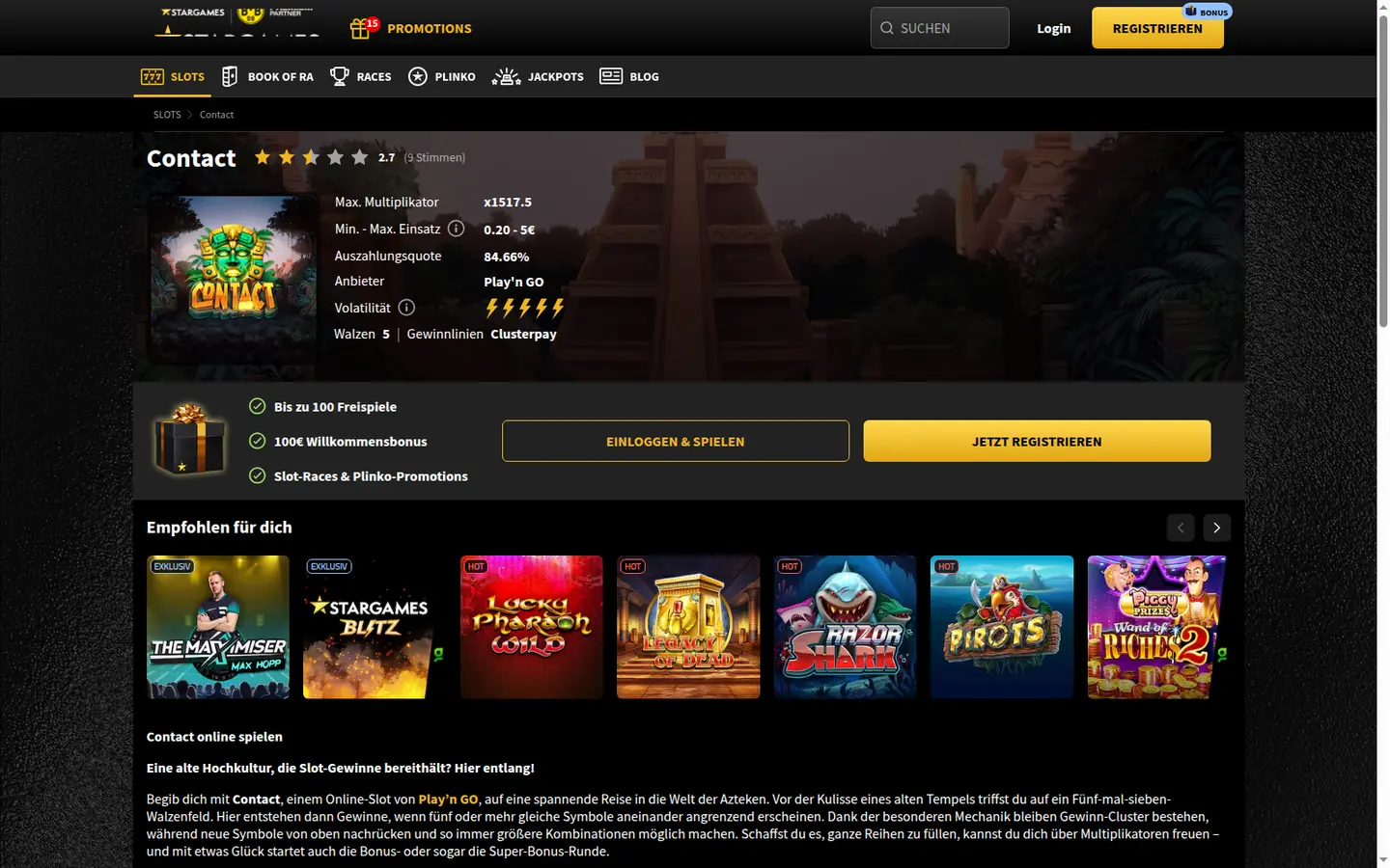 StarGames Casino — Support and licensing