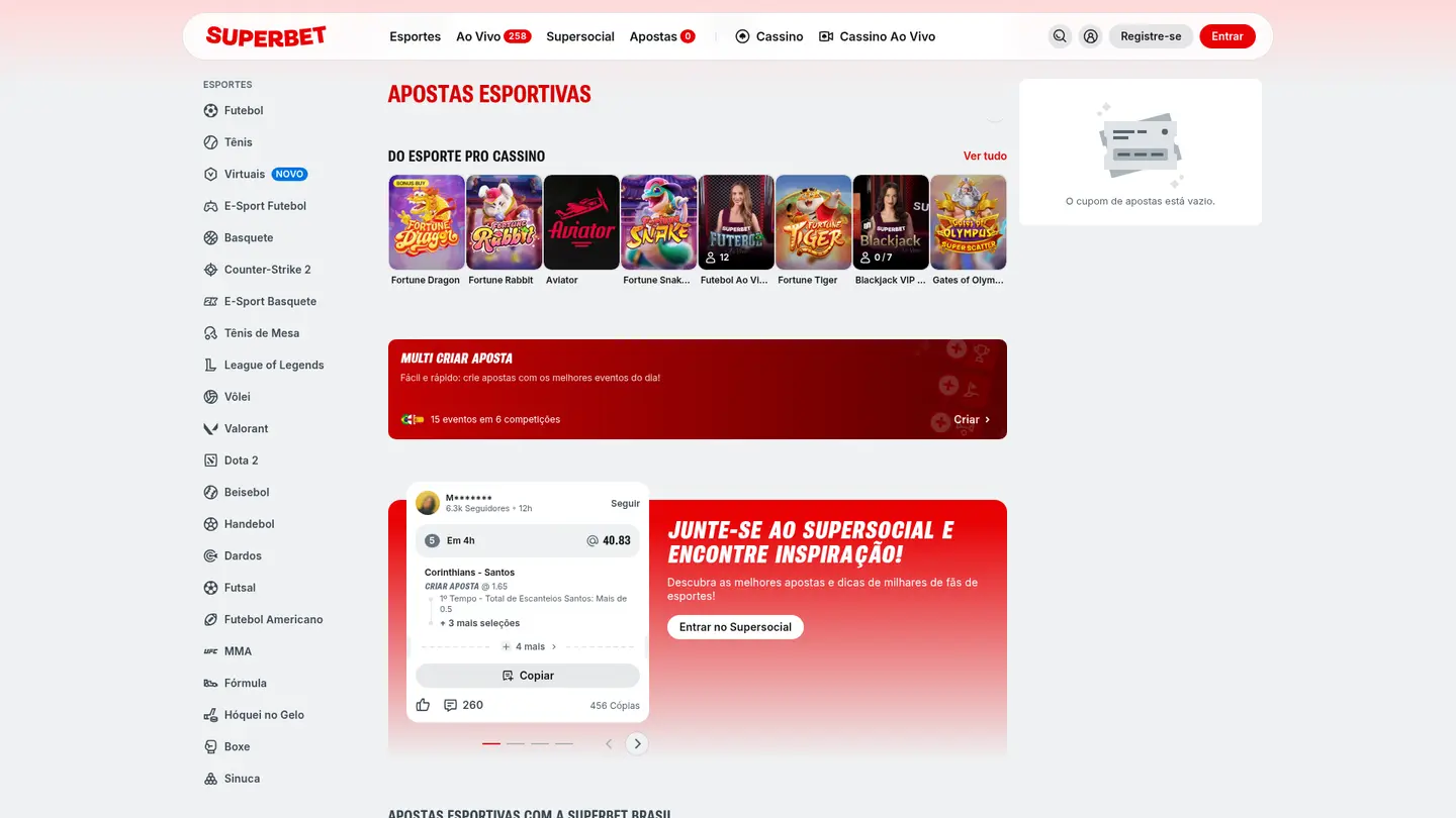 Superbet Casino BR — Payment methods and licensing