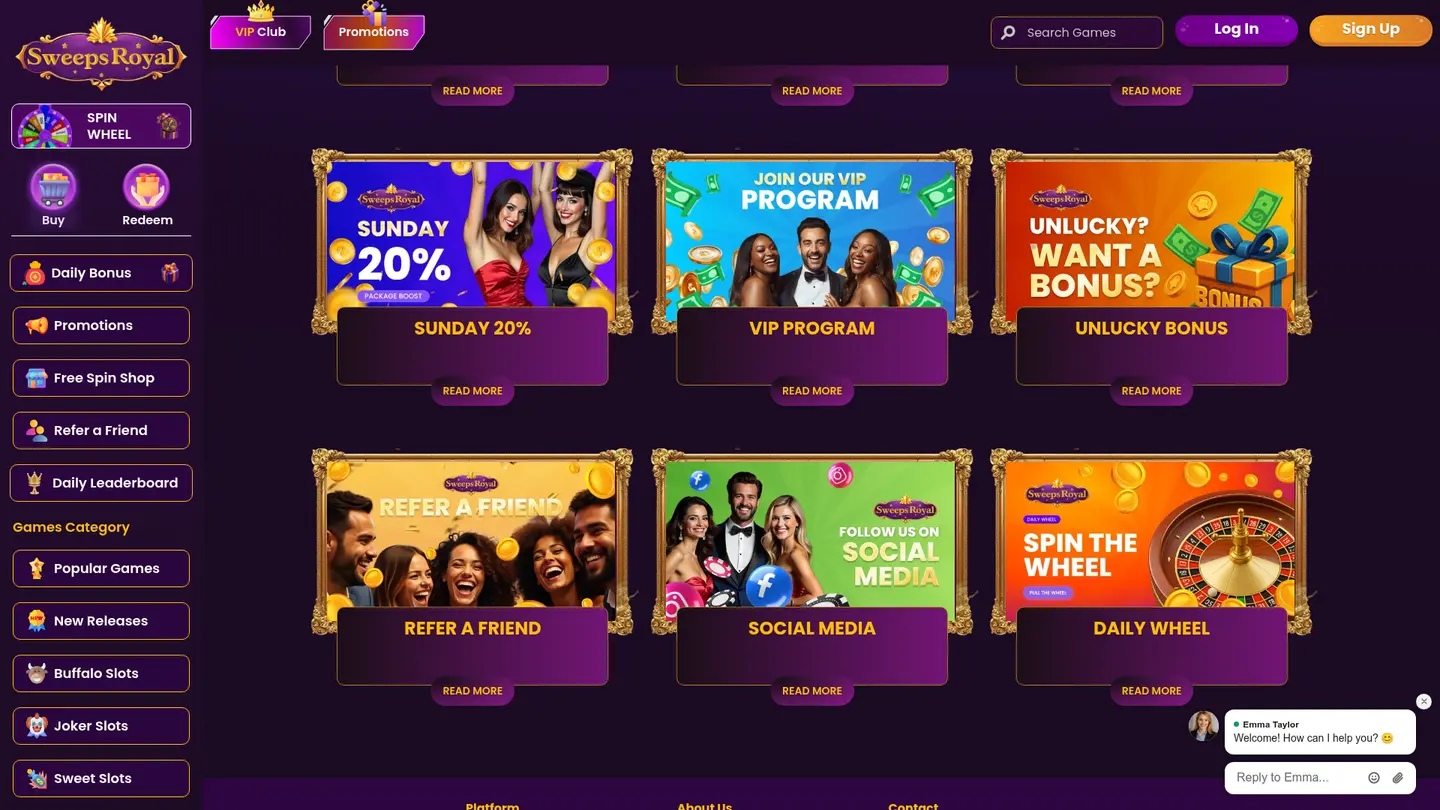 SweepsRoyal Casino — Offers in detail