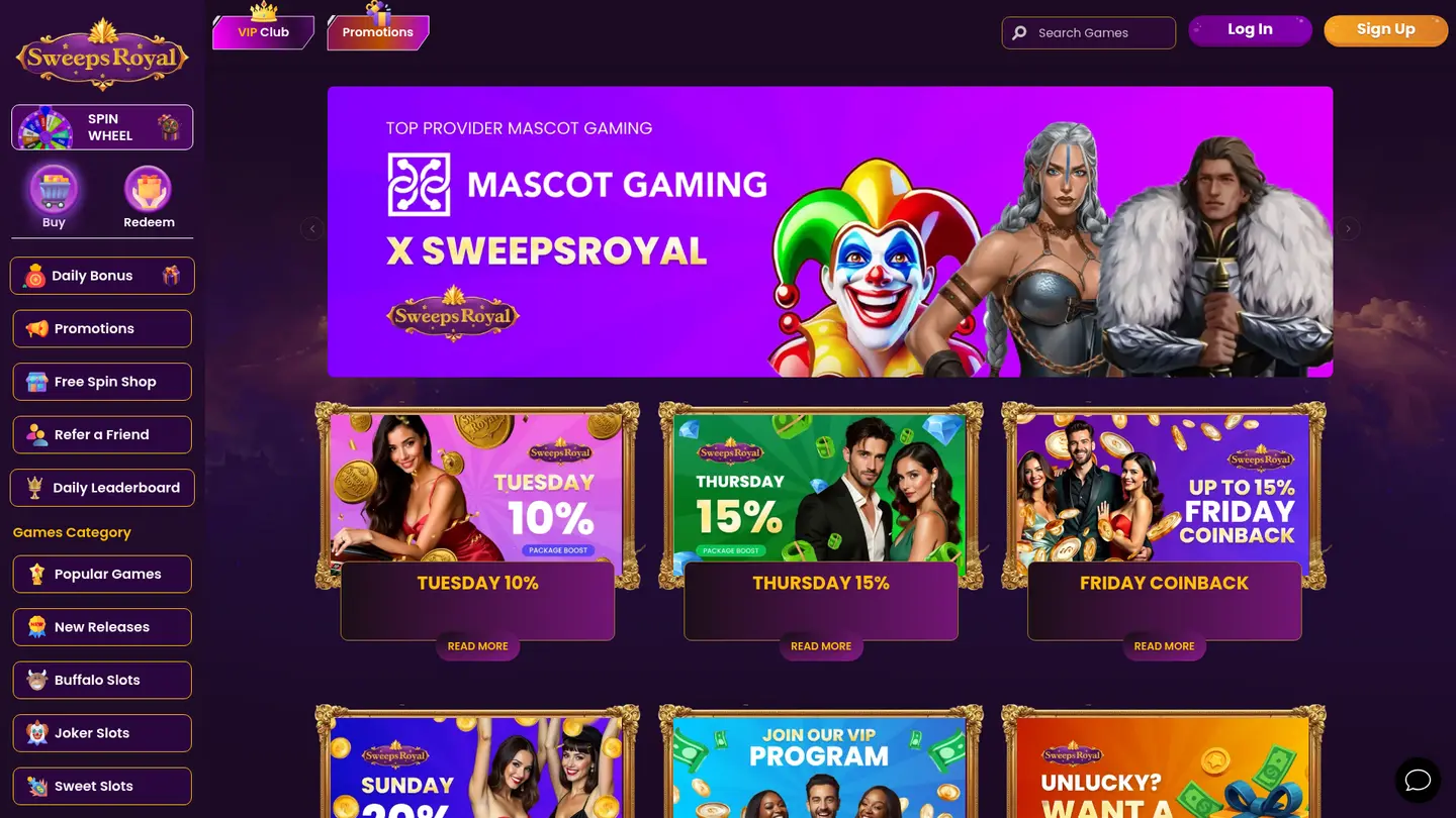 SweepsRoyal Casino — Promotions