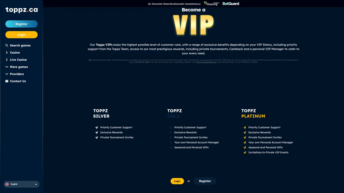 Toppz Casino — Promotions