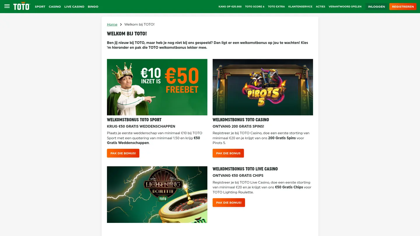 TOTO Casino — Promotions