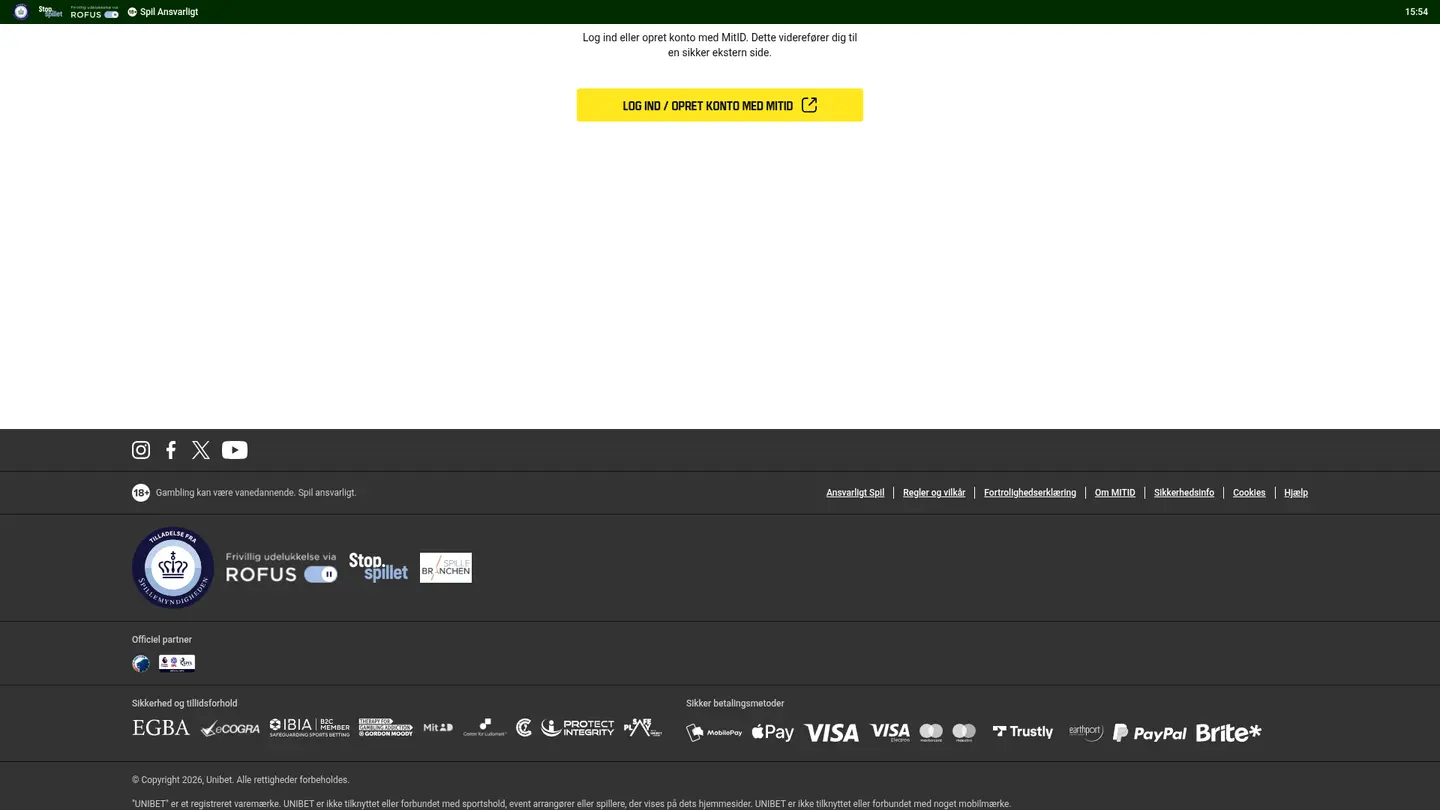 Unibet Casino DK — Deposit methods
