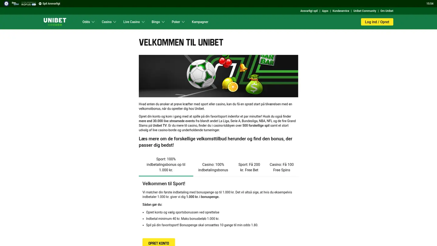 Unibet Casino DK — Promotions