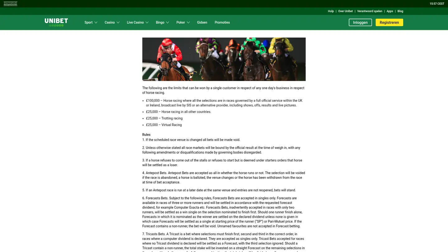 Unibet Casino NL — Withdrawal terms