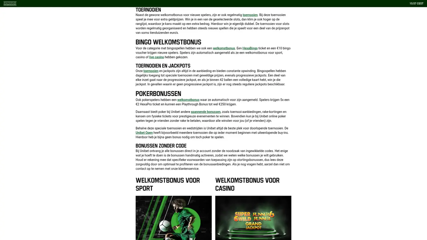 Unibet Casino NL — Offers in detail
