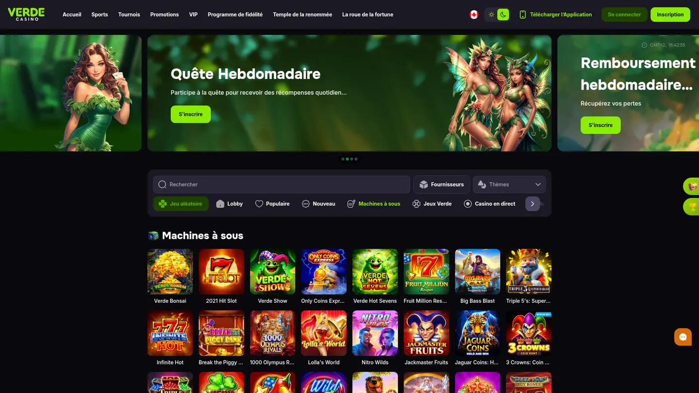 Verde Casino — Game lobby