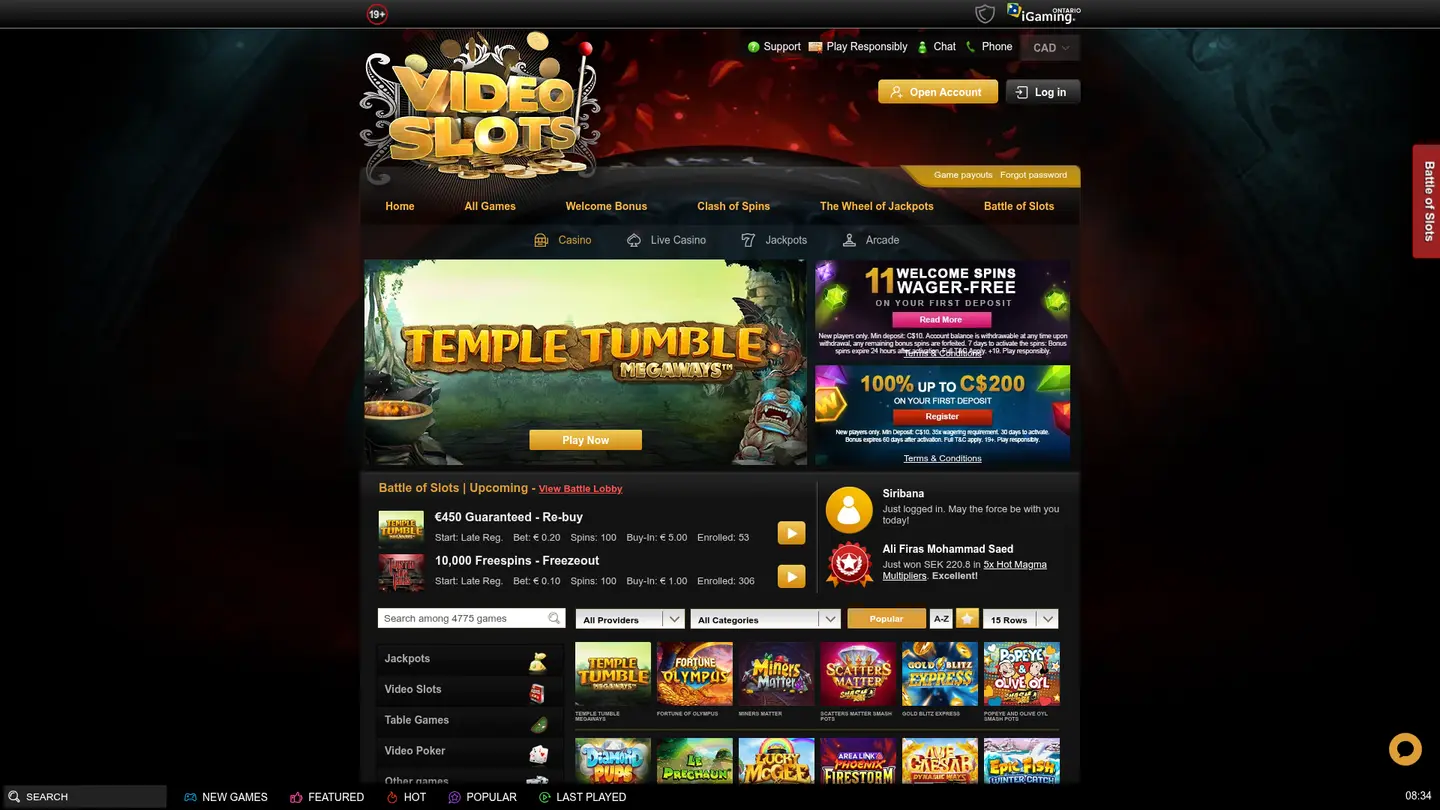 Videoslots Casino Ontario — Withdrawal terms