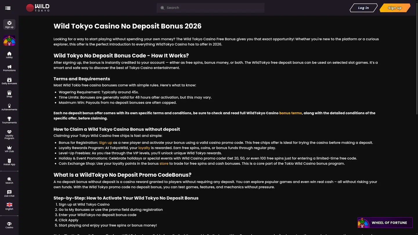 Wild Tokyo Casino — Banking
