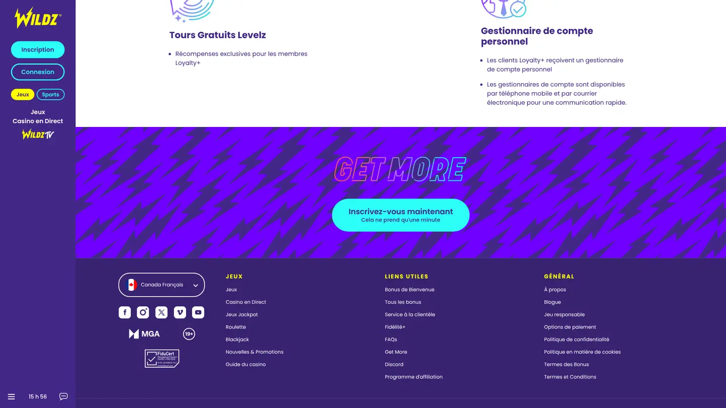 Wildz Casino DE — Offers in detail