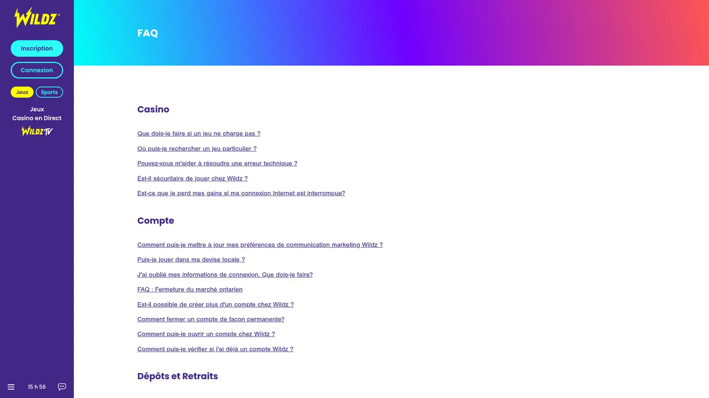 Wildz Casino DE — Support and licensing