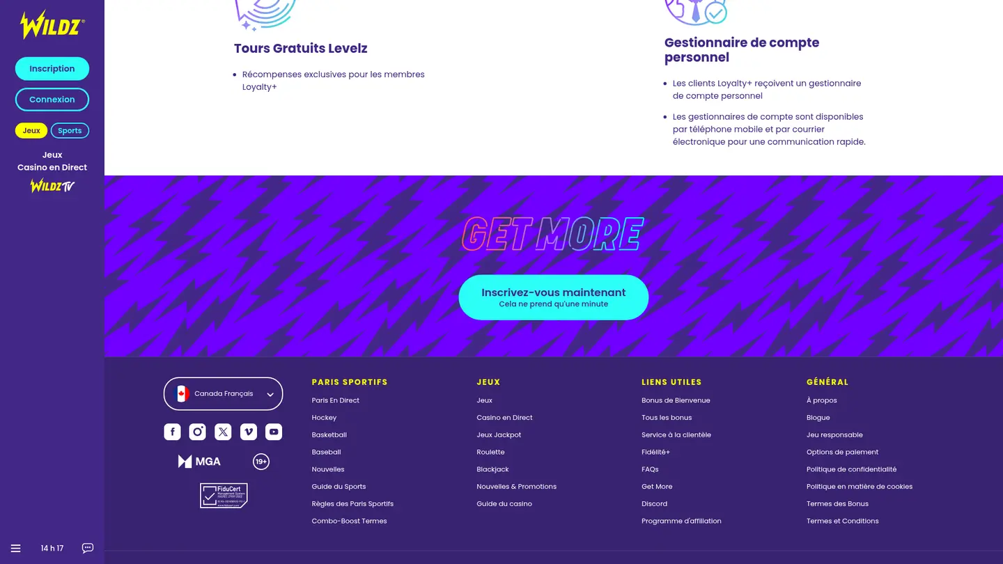 Wildz Casino — Offers in detail