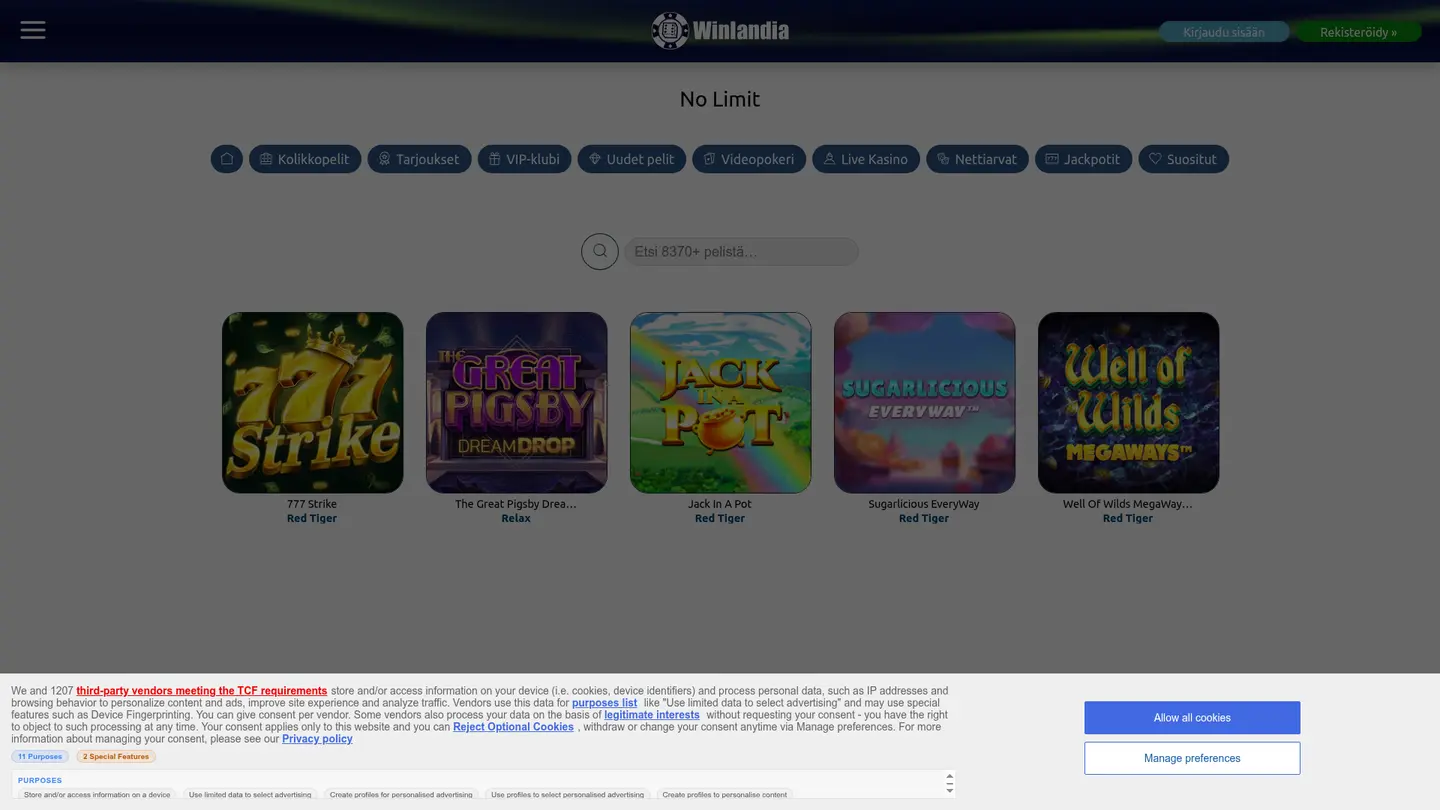 Winlandia Casino DK — Withdrawal terms