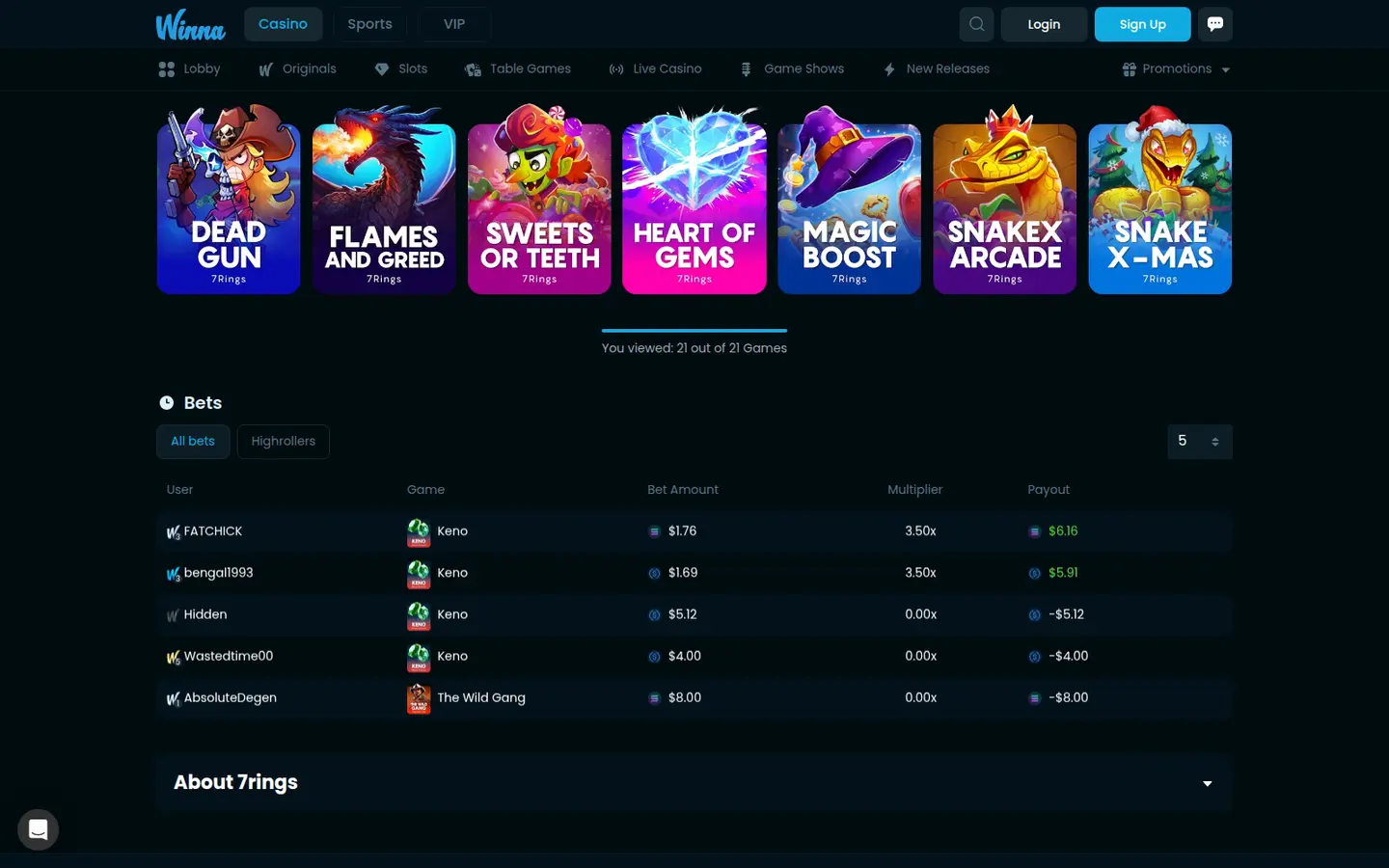 Winna Casino — More of the lobby