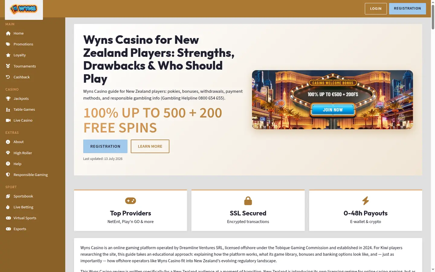 Wyns Casino, Reviewed