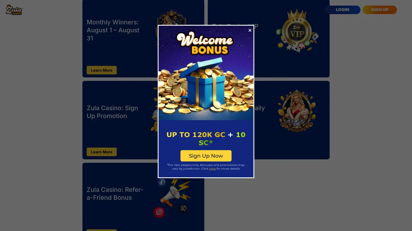 Zula Social Casino — Offers in detail
